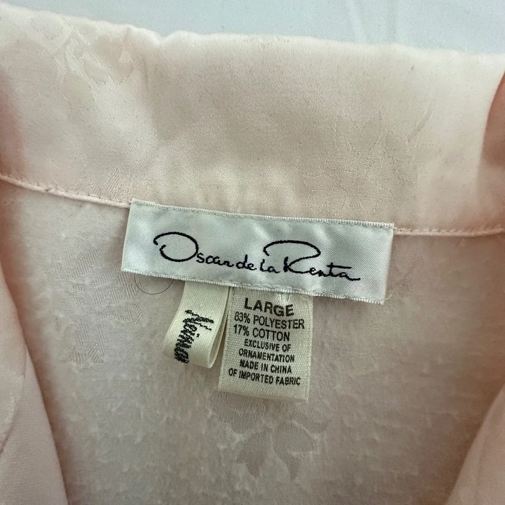VTG Oscar de la Renta Womens Pajamas L Pink Floral PJ Set Soft Girl Coquette